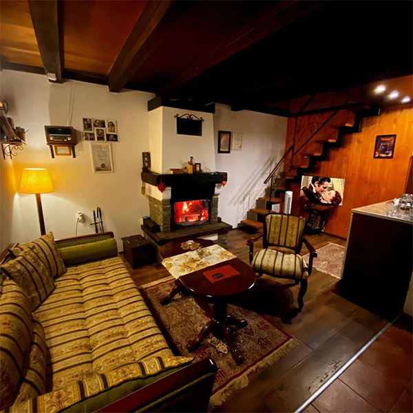 Brvnara Bela rada sa kaminom